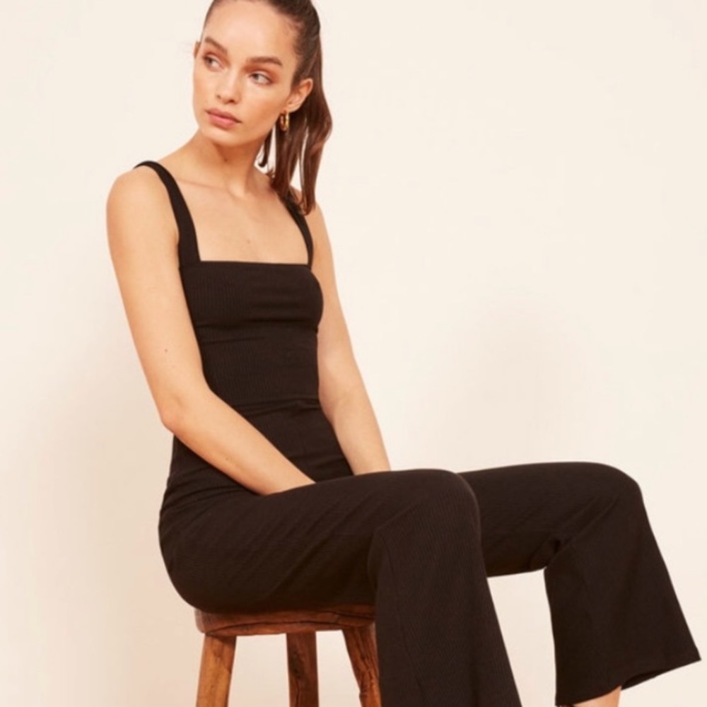 Reformation Essie Black Jumpsuit